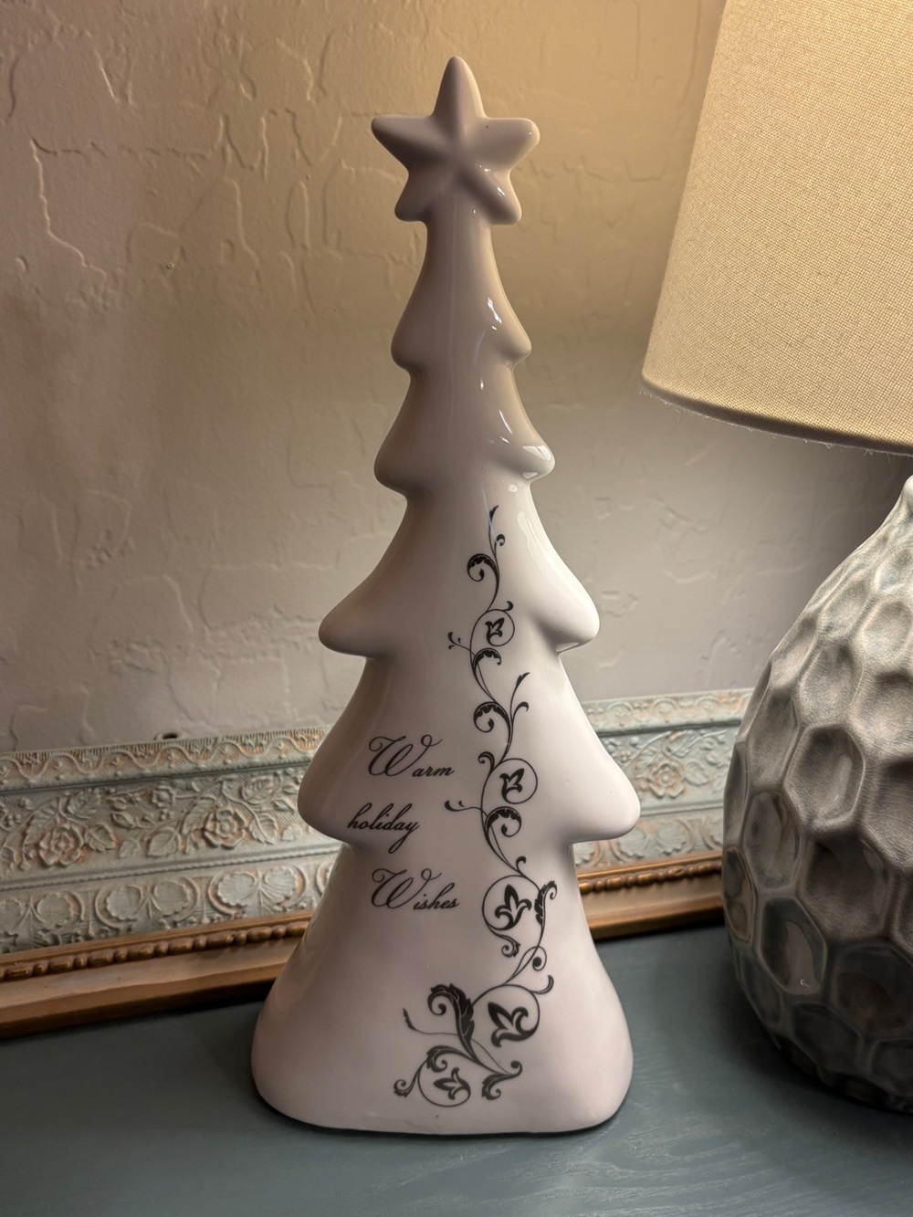 St. Nicholas Square White Ceramic Christmas Tree Figurine